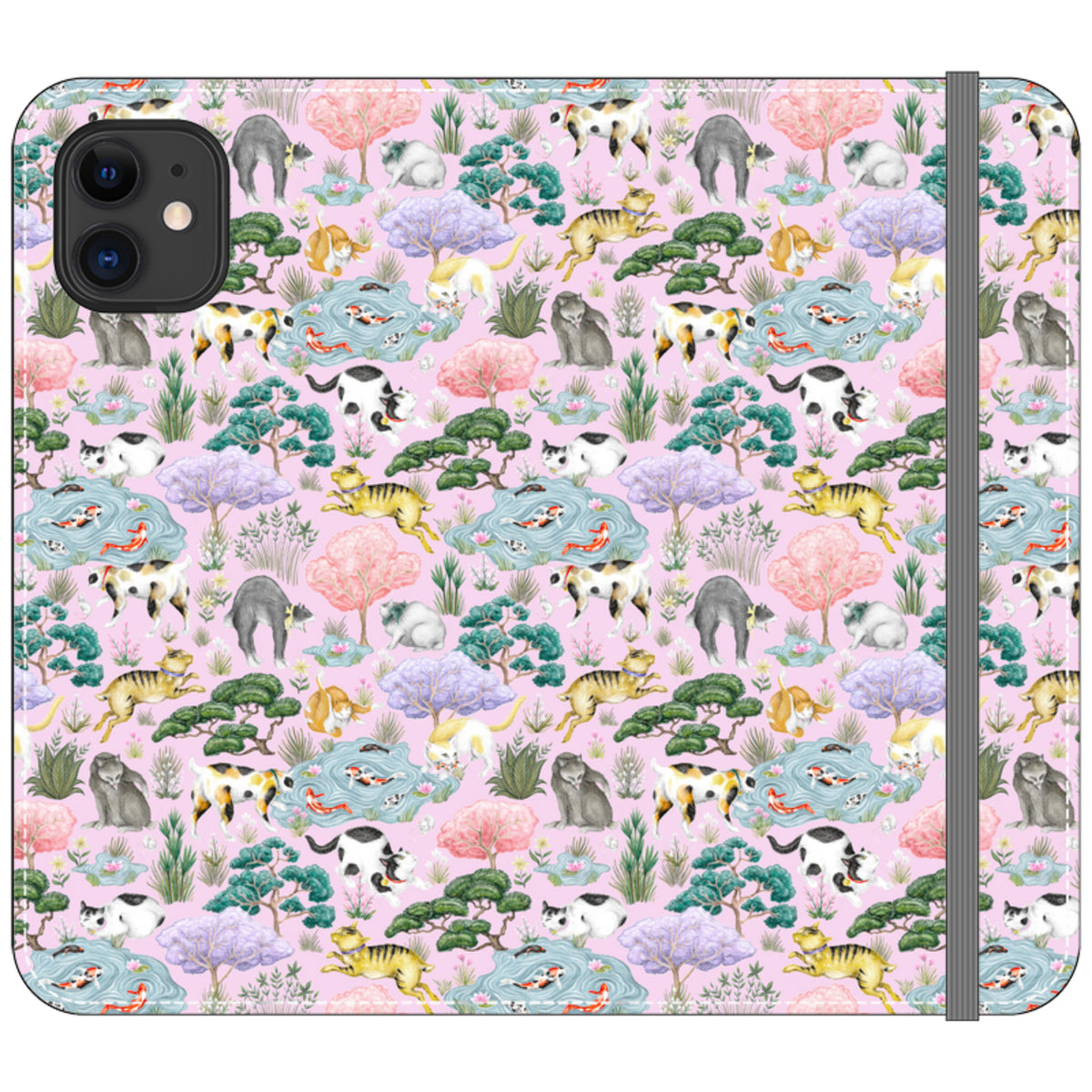 Cat Garden Wallet Case By Catherine Rowe