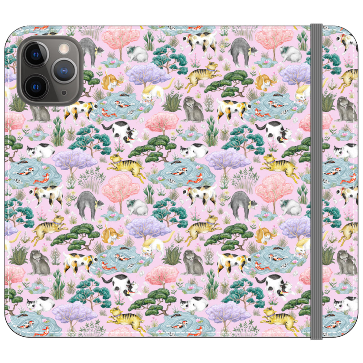 Cat Garden Wallet Case By Catherine Rowe