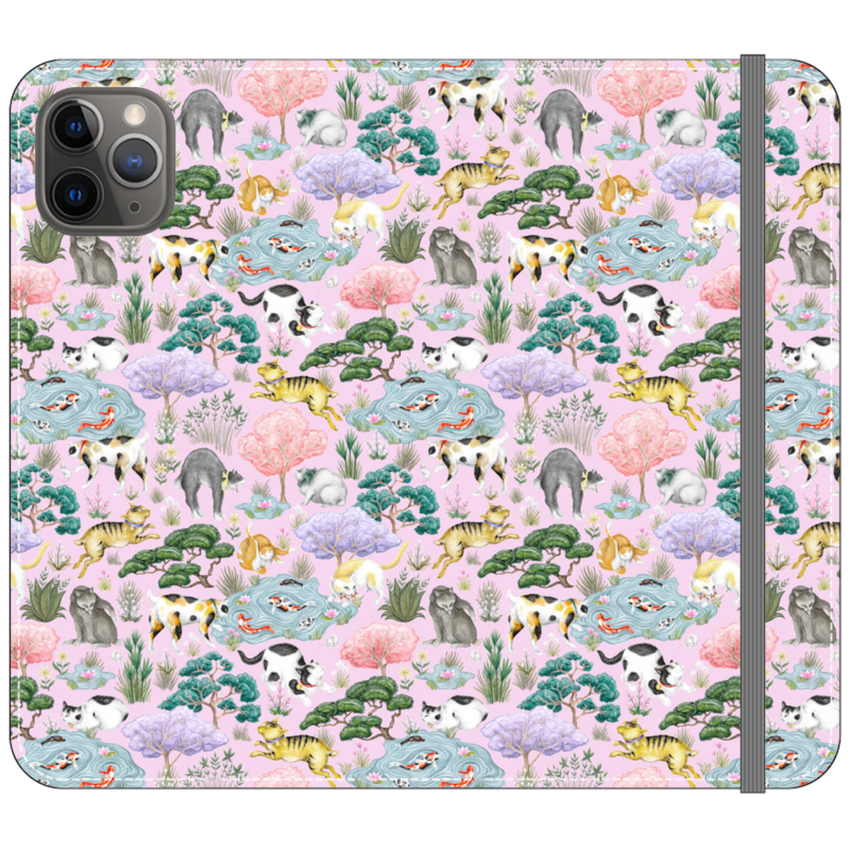 Cat Garden Wallet Case By Catherine Rowe