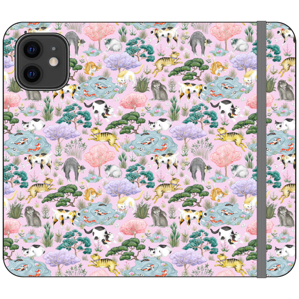 Cat Garden Wallet Case By Catherine Rowe