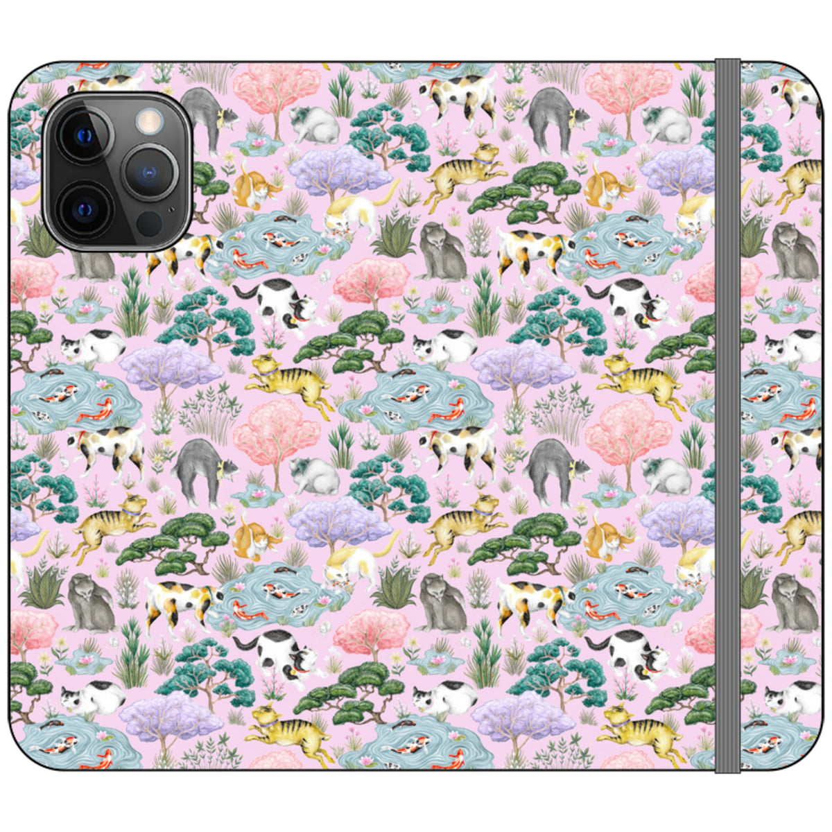Cat Garden Wallet Case By Catherine Rowe