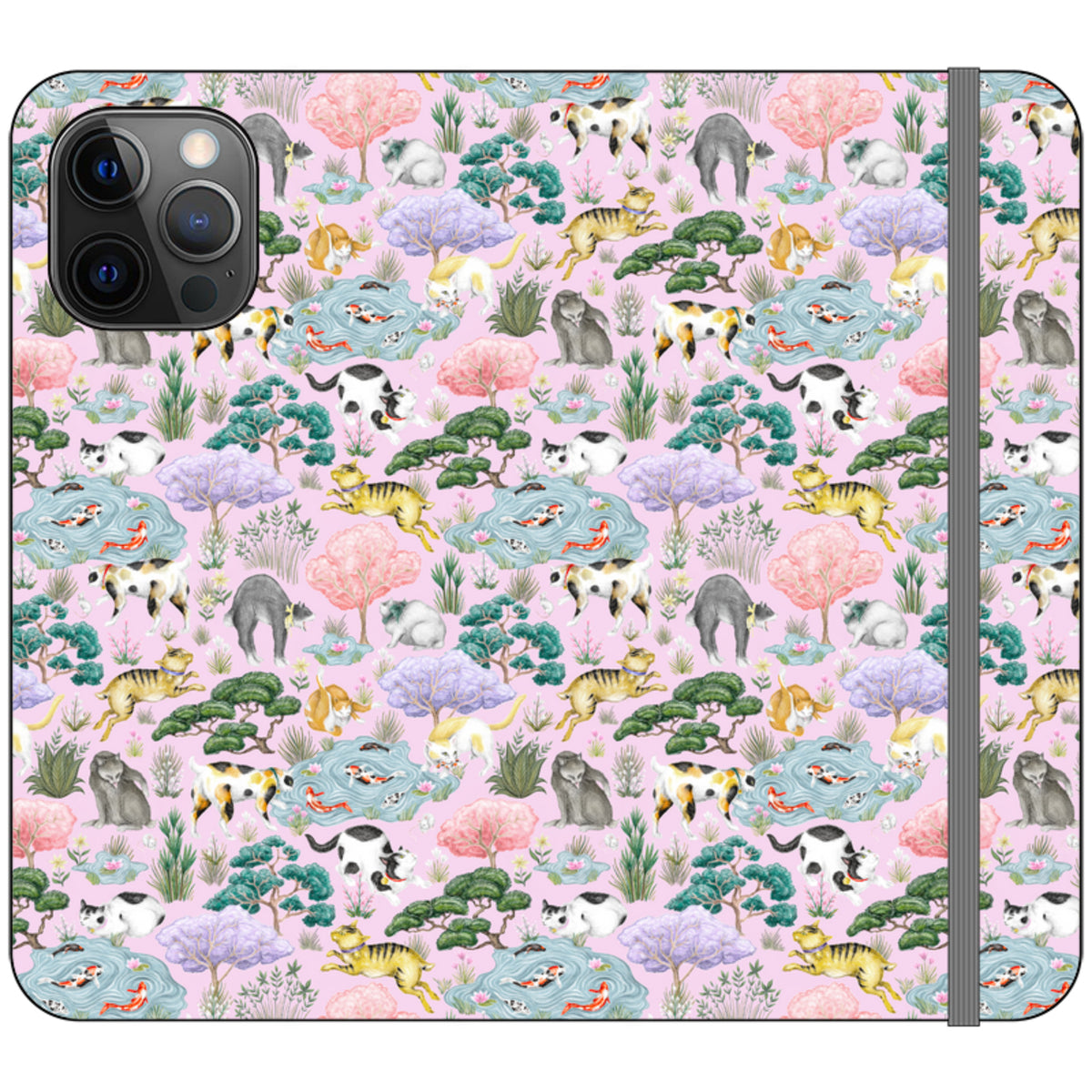 Cat Garden Wallet Case By Catherine Rowe