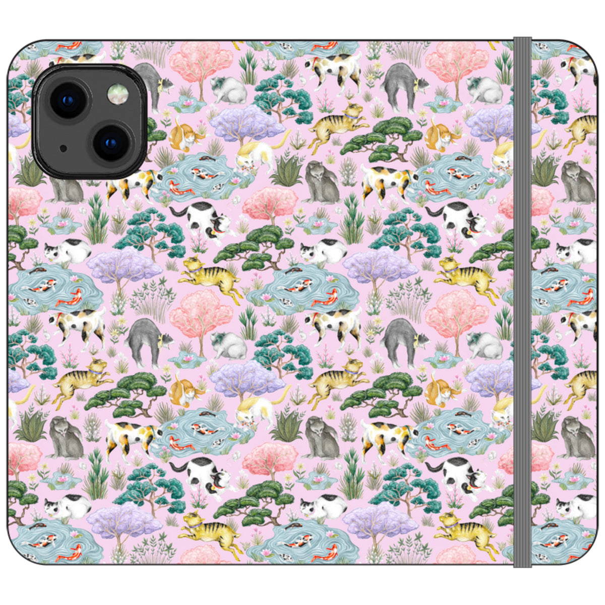 Cat Garden Wallet Case By Catherine Rowe