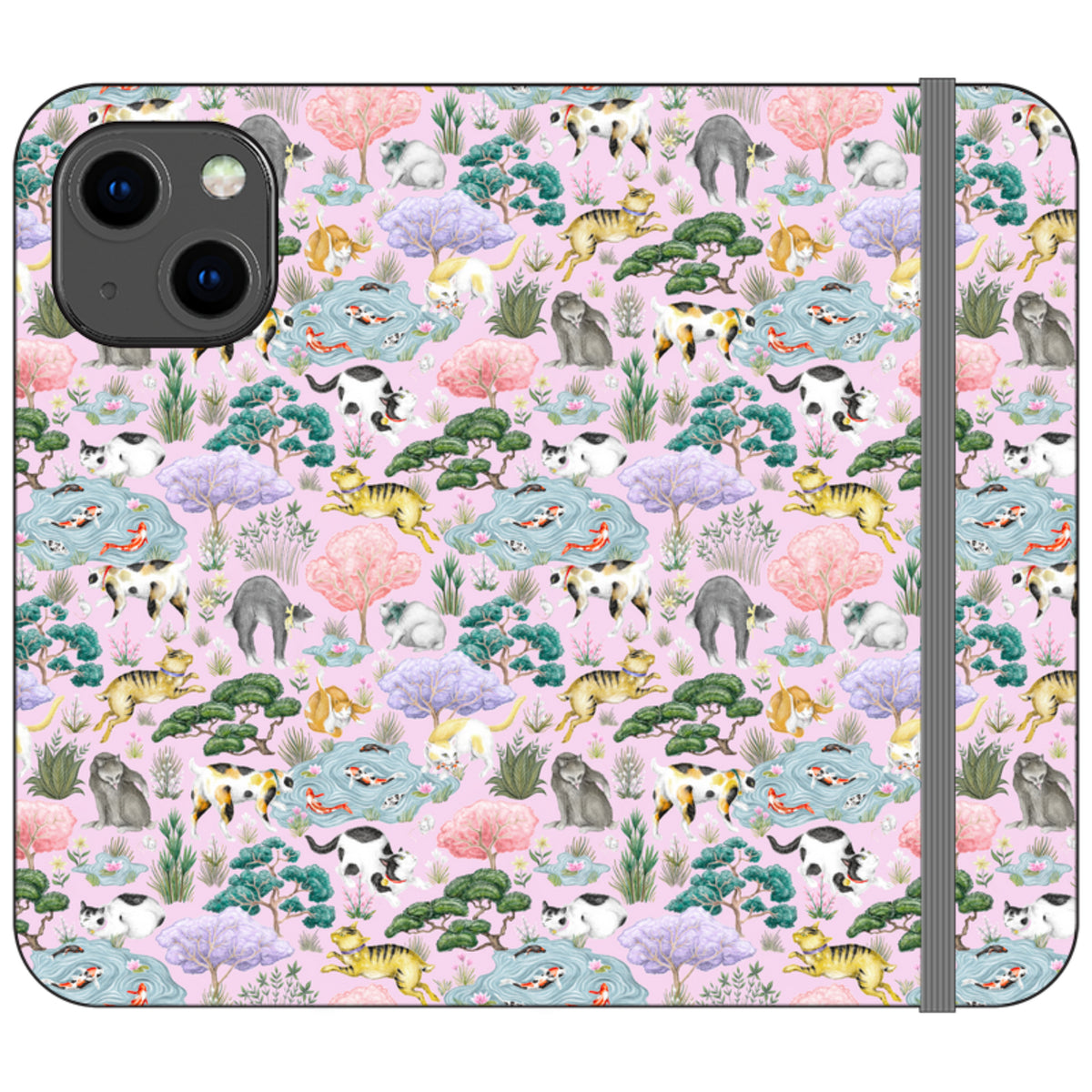 Cat Garden Wallet Case By Catherine Rowe