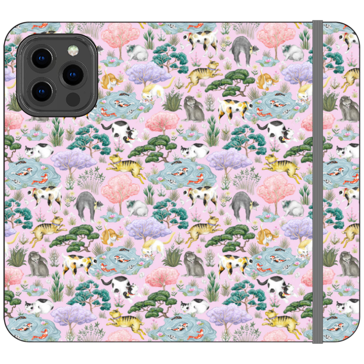 Cat Garden Wallet Case By Catherine Rowe