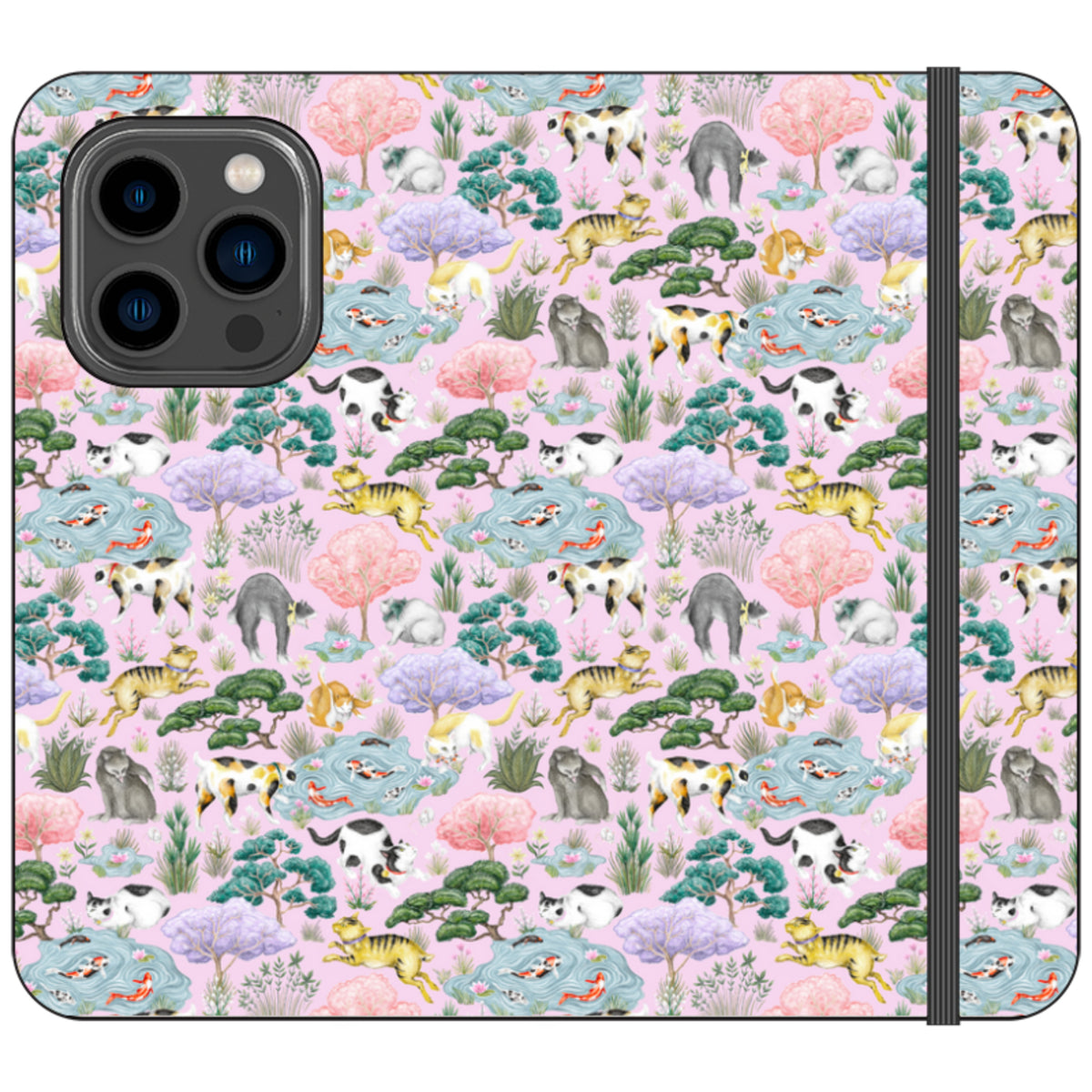 Cat Garden Wallet Case By Catherine Rowe