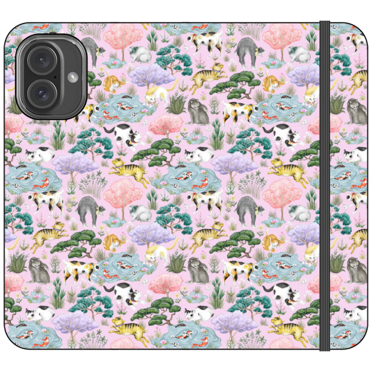 Cat Garden Wallet Case By Catherine Rowe