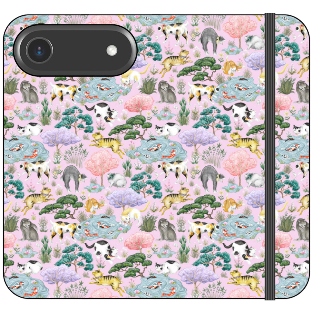 Cat Garden Wallet Case By Catherine Rowe