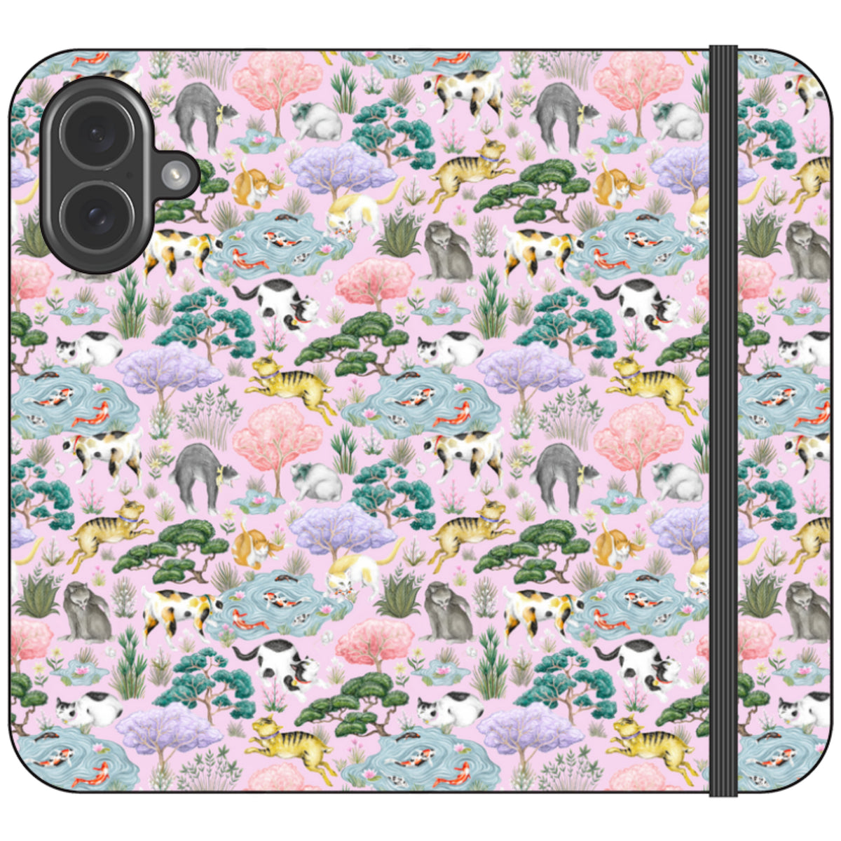 Cat Garden Wallet Case By Catherine Rowe