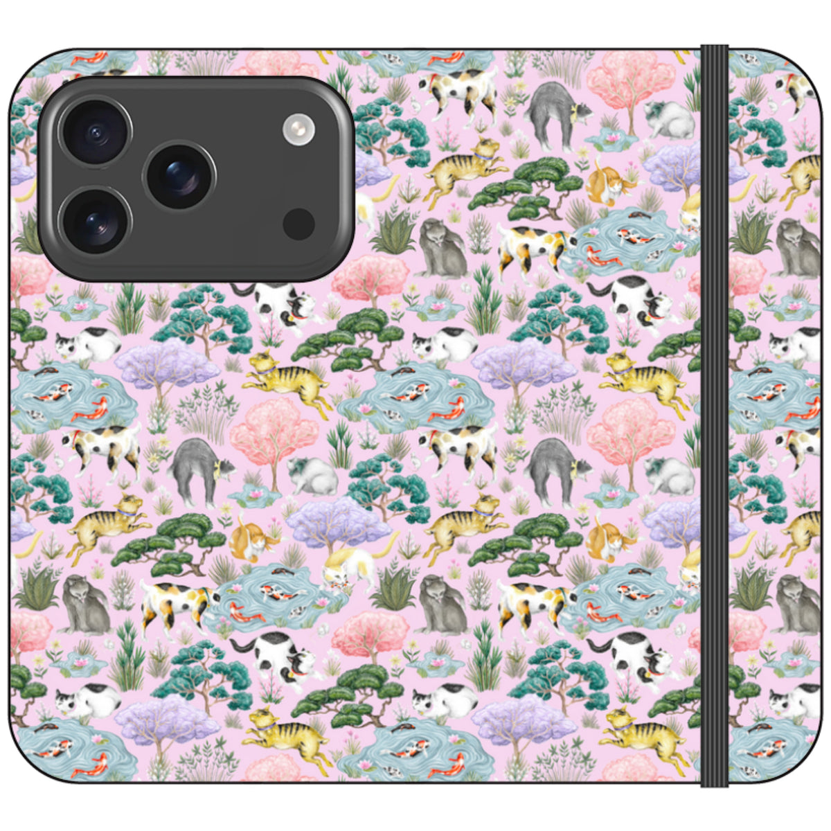 Cat Garden Wallet Case By Catherine Rowe