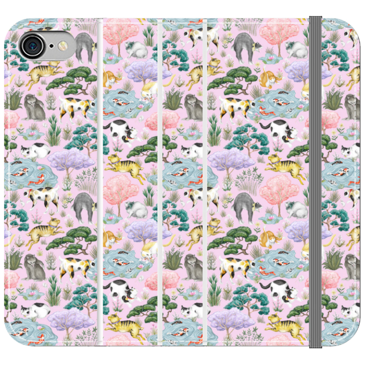 Cat Garden Wallet Case By Catherine Rowe