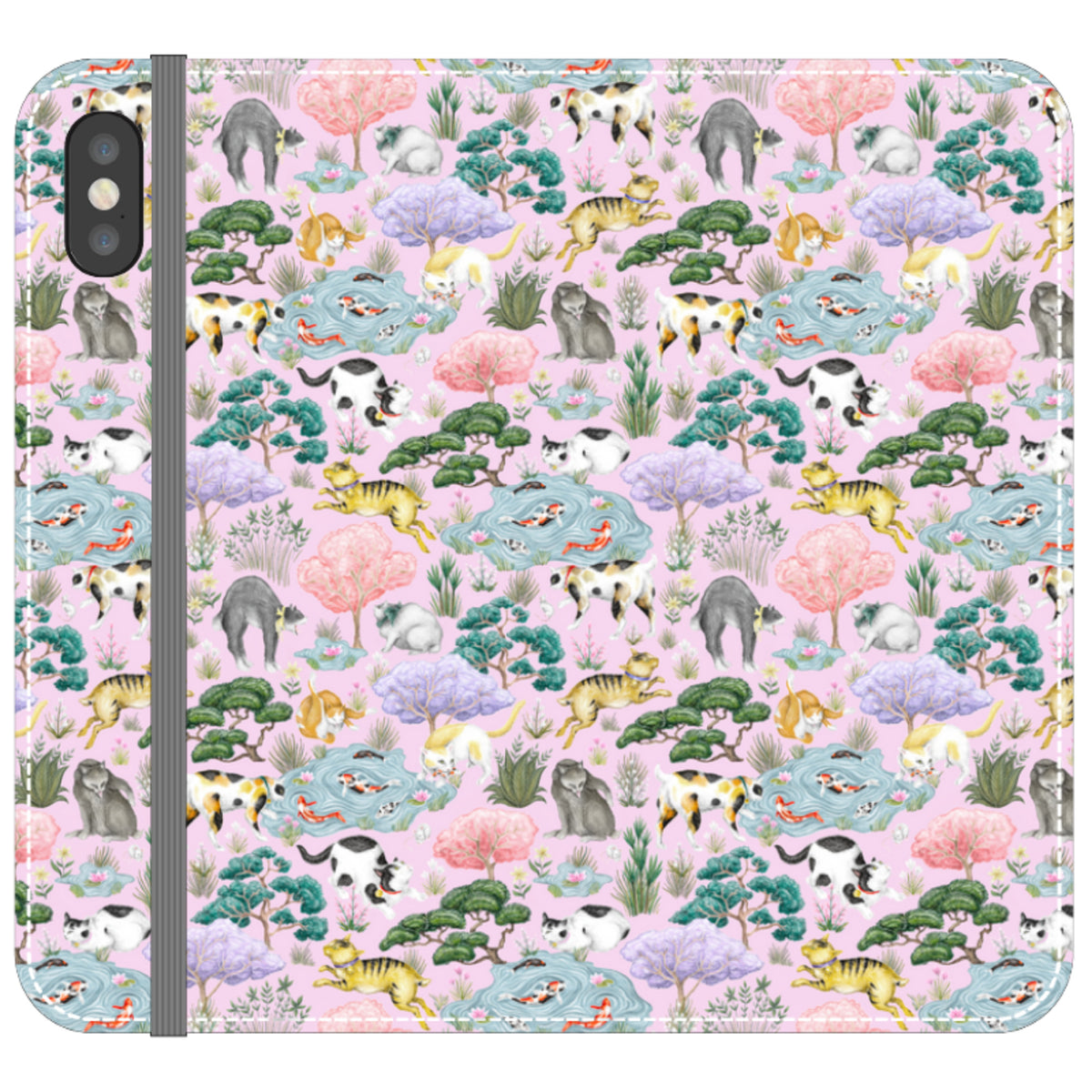 Cat Garden Wallet Case By Catherine Rowe
