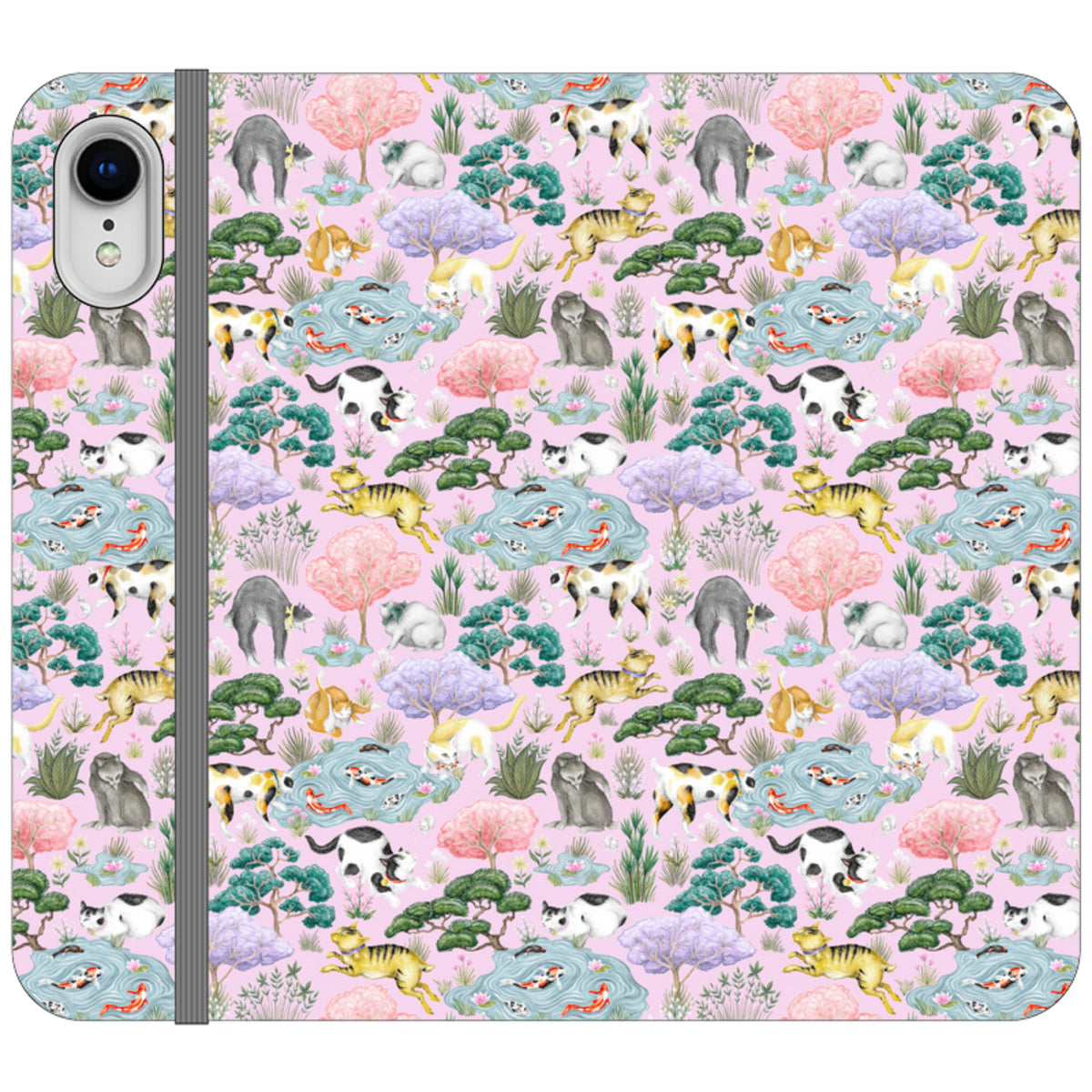 Cat Garden Wallet Case By Catherine Rowe