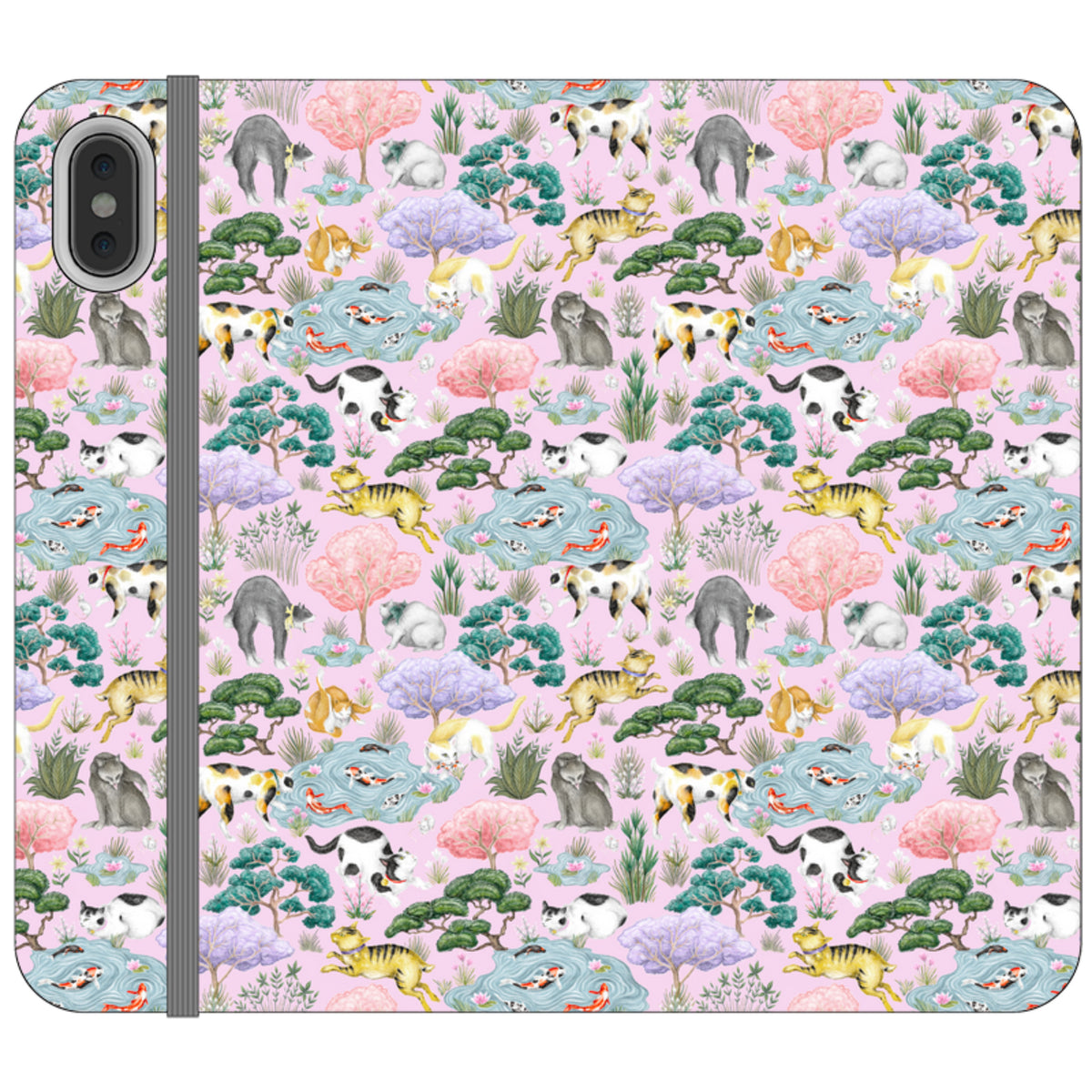 Cat Garden Wallet Case By Catherine Rowe