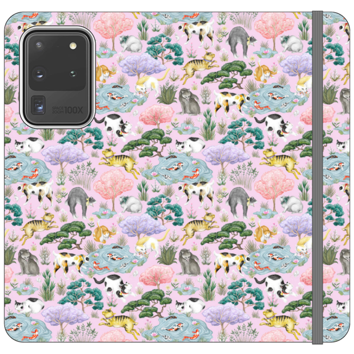 Cat Garden Wallet Case By Catherine Rowe