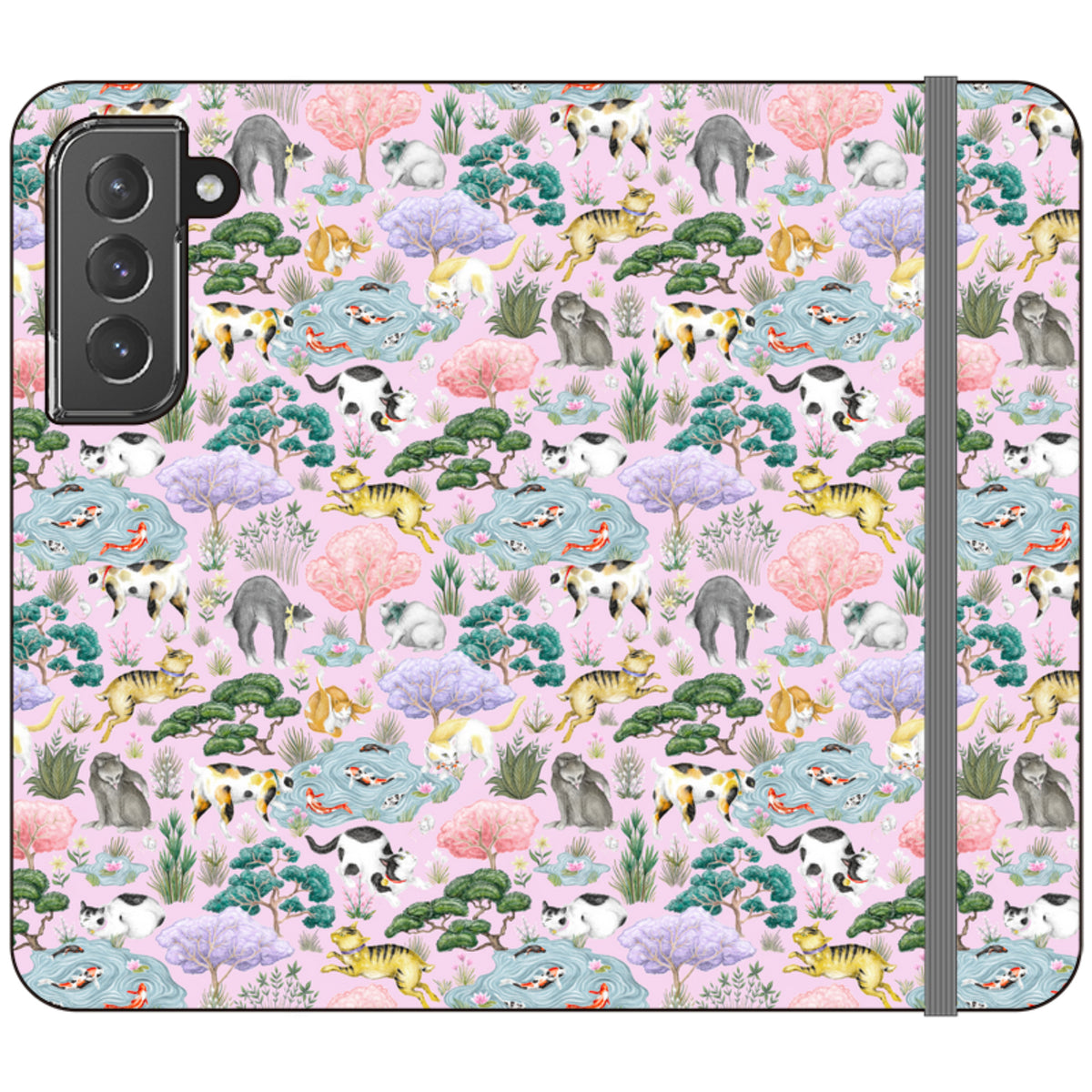 Cat Garden Wallet Case By Catherine Rowe