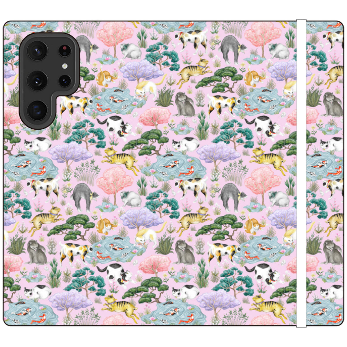 Cat Garden Wallet Case By Catherine Rowe