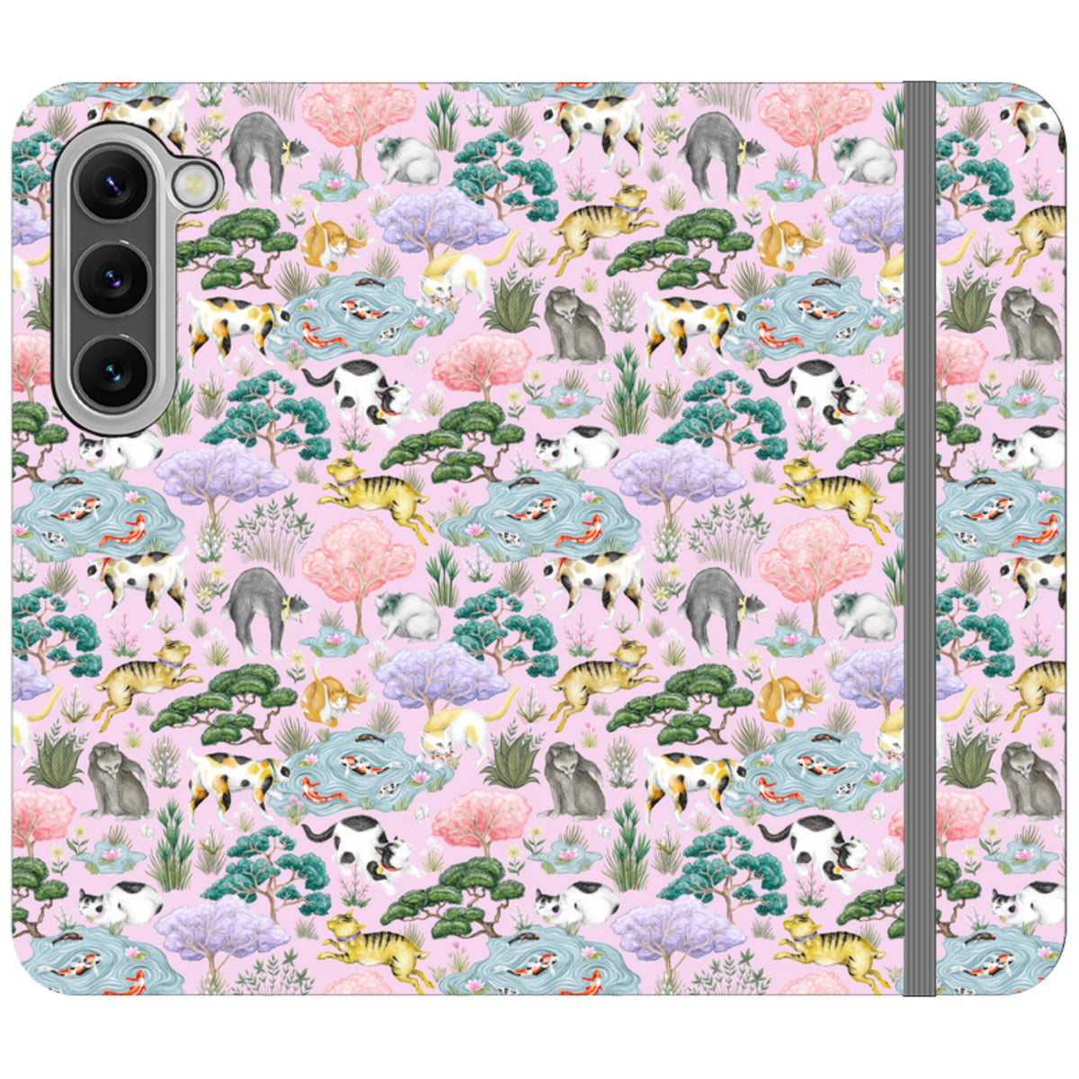 Cat Garden Wallet Case By Catherine Rowe