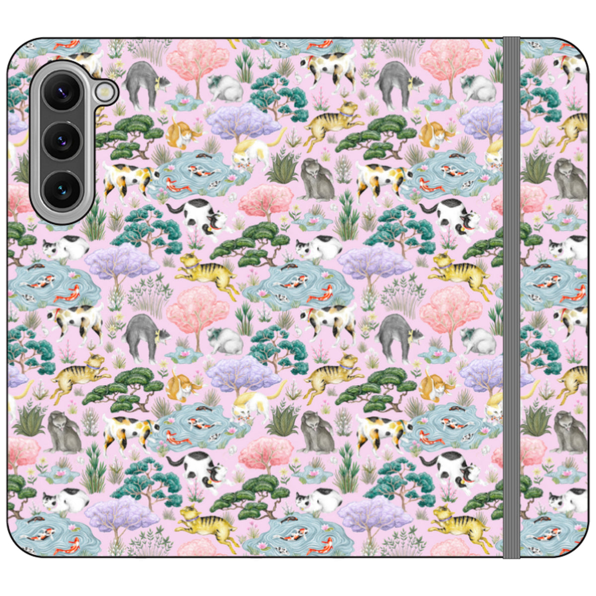 Cat Garden Wallet Case By Catherine Rowe