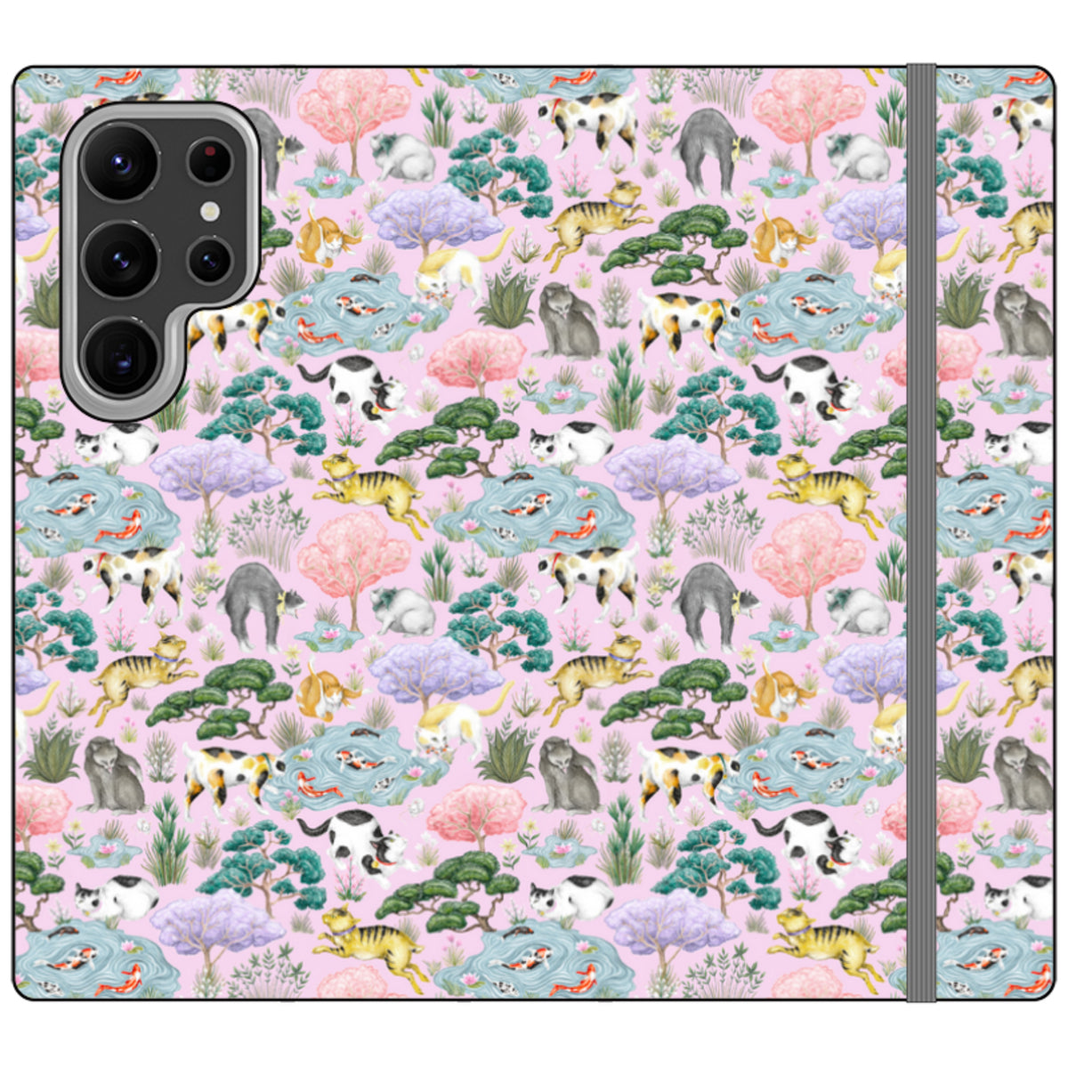 Cat Garden Wallet Case By Catherine Rowe