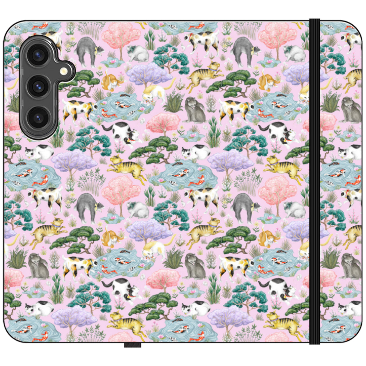 Cat Garden Wallet Case By Catherine Rowe