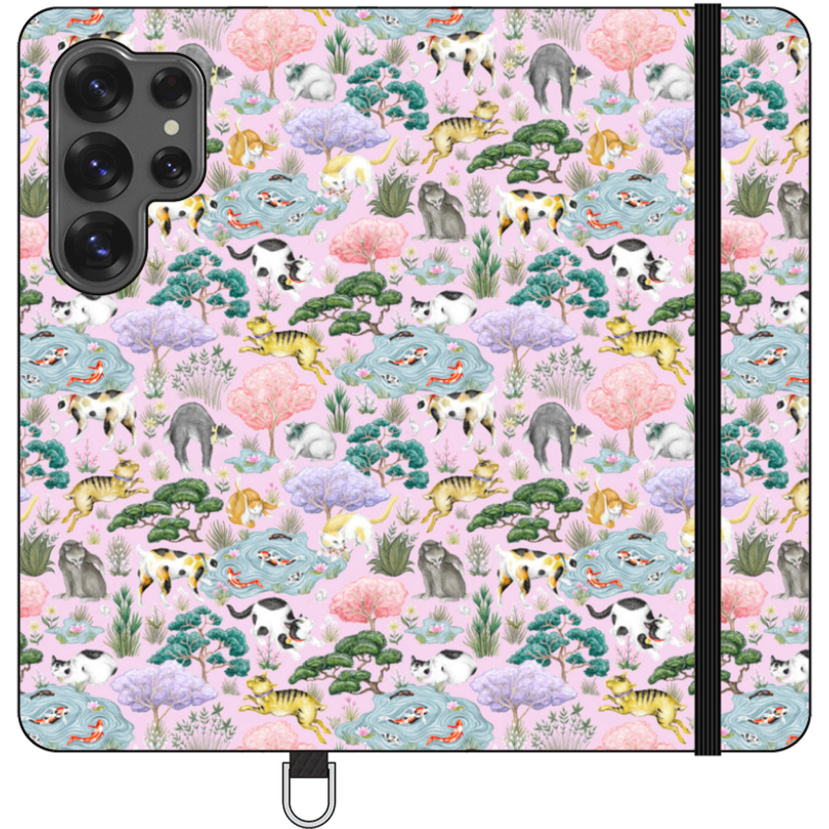 Cat Garden Wallet Case By Catherine Rowe