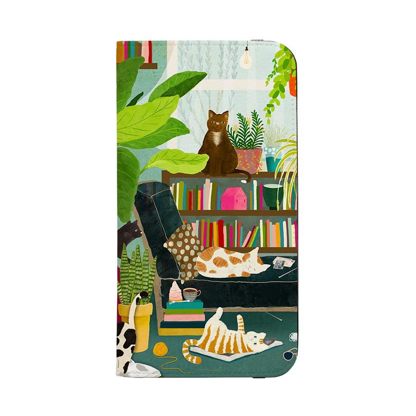 Cat Library Wallet Case By Katherine Quinn