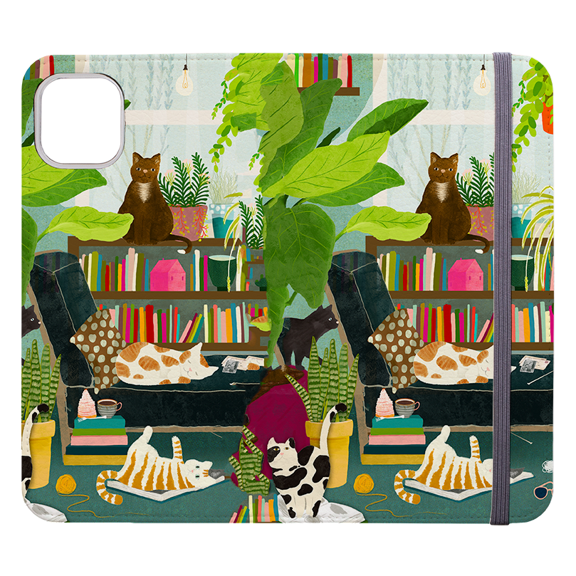 Cat Library Wallet Case By Katherine Quinn