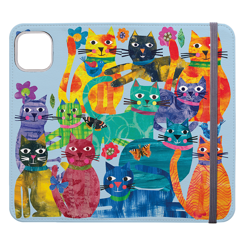Cat Party Wallet Case By Tracey English