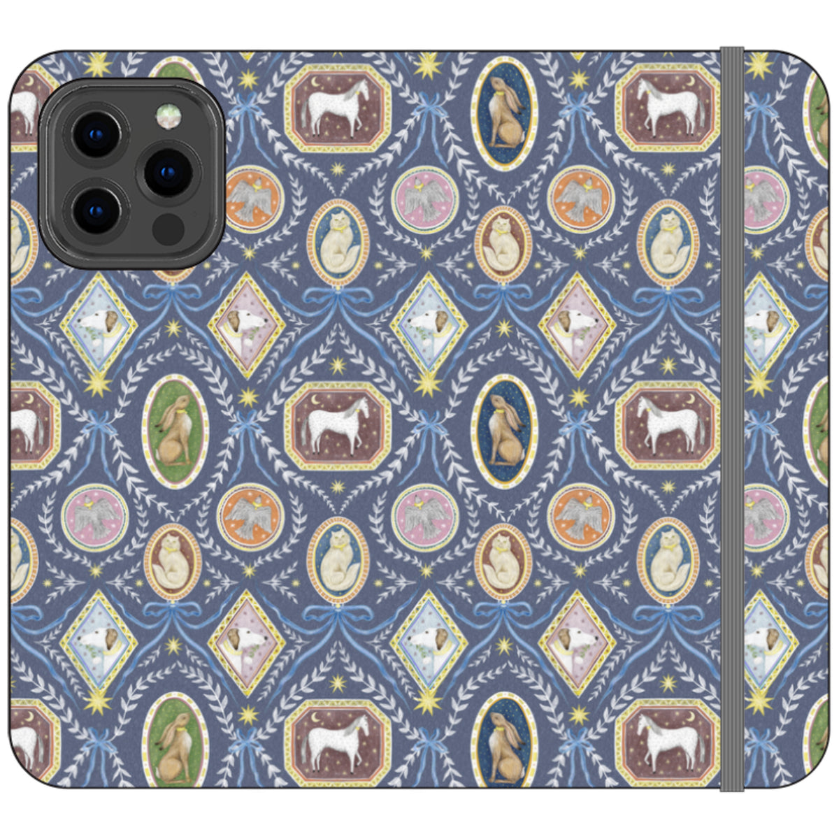 Charleston Dusk Blue Wallet Case By Catherine Rowe