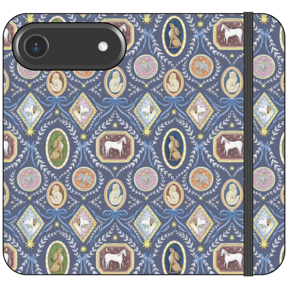 Charleston Dusk Blue Wallet Case By Catherine Rowe