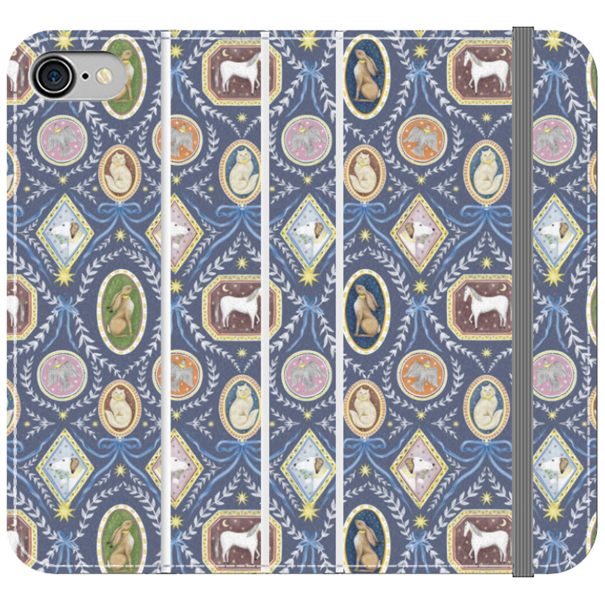 Charleston Dusk Blue Wallet Case By Catherine Rowe