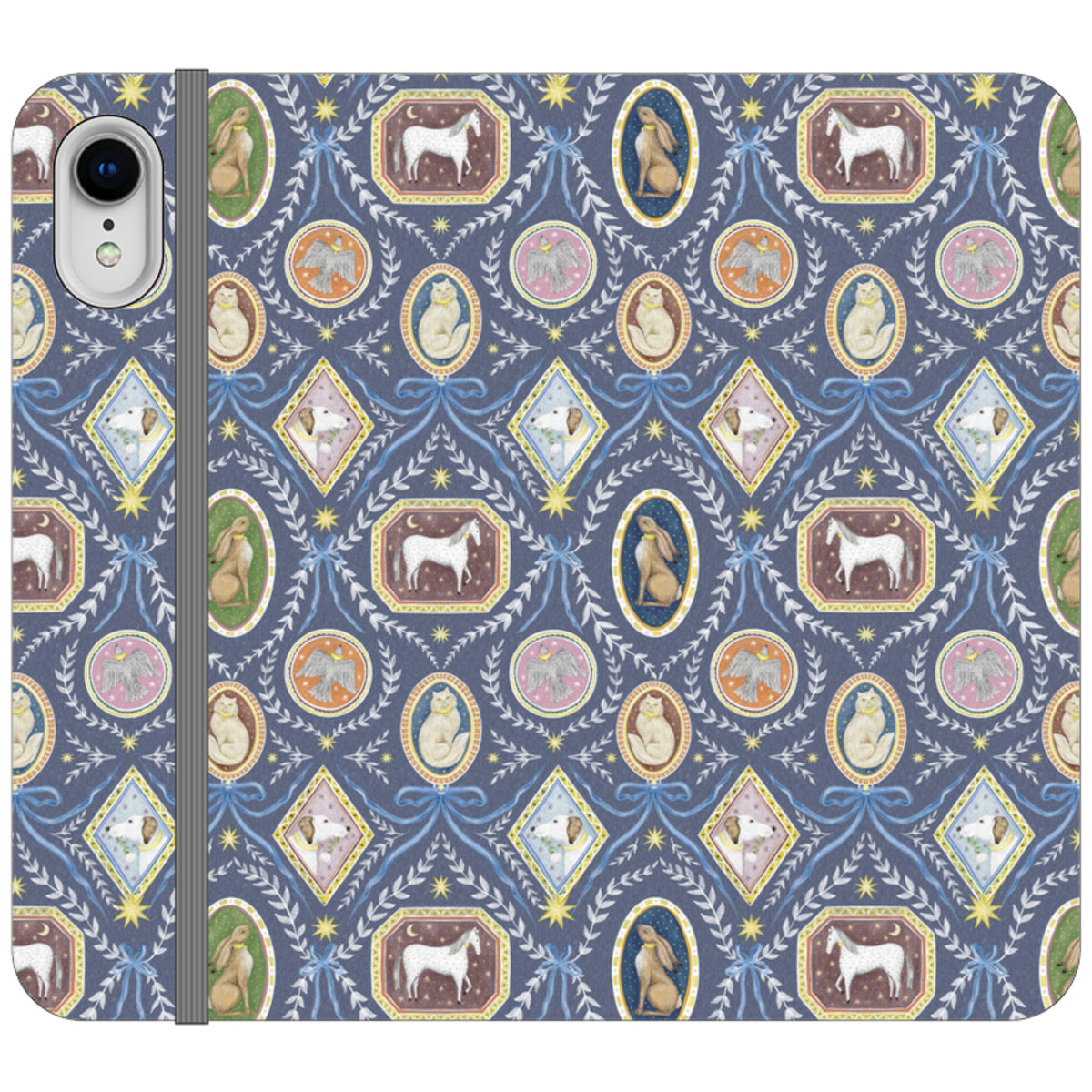 Charleston Dusk Blue Wallet Case By Catherine Rowe