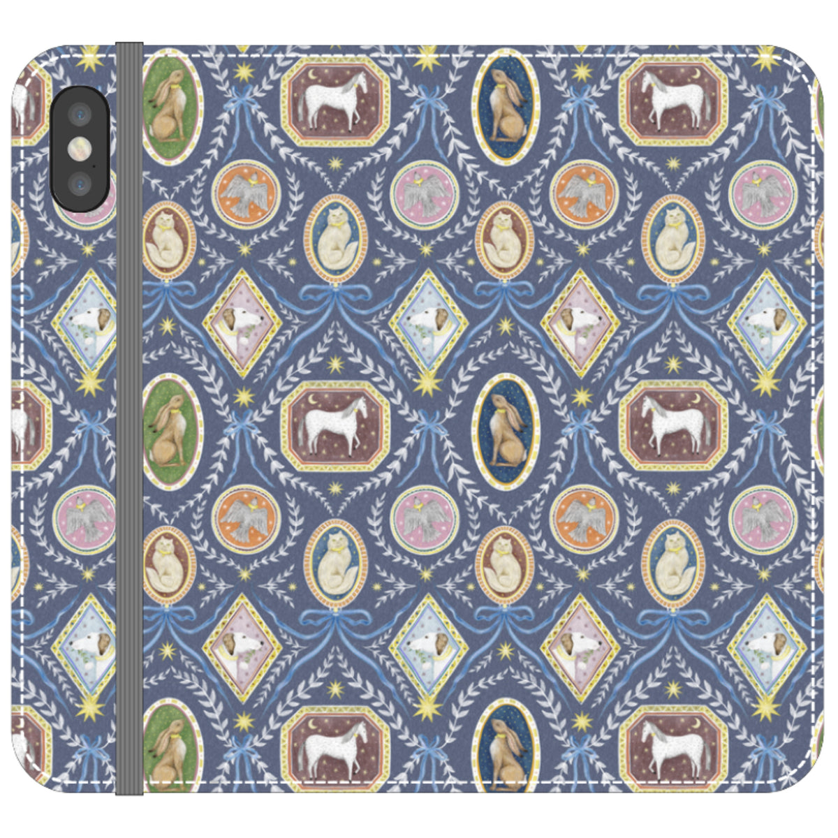 Charleston Dusk Blue Wallet Case By Catherine Rowe