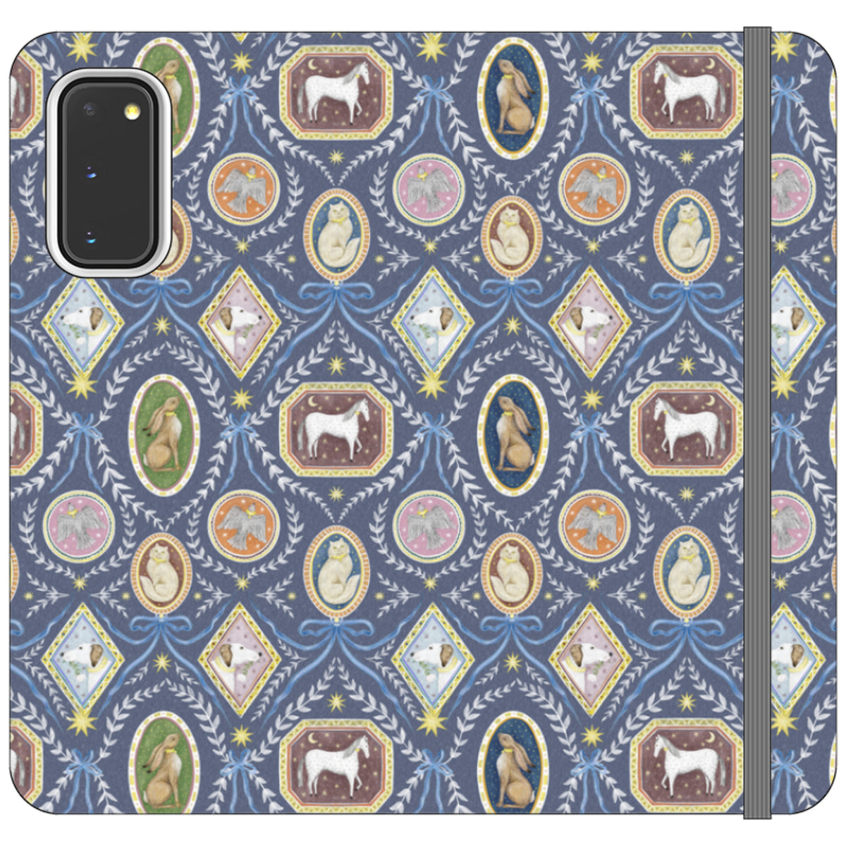 Charleston Dusk Blue Wallet Case By Catherine Rowe