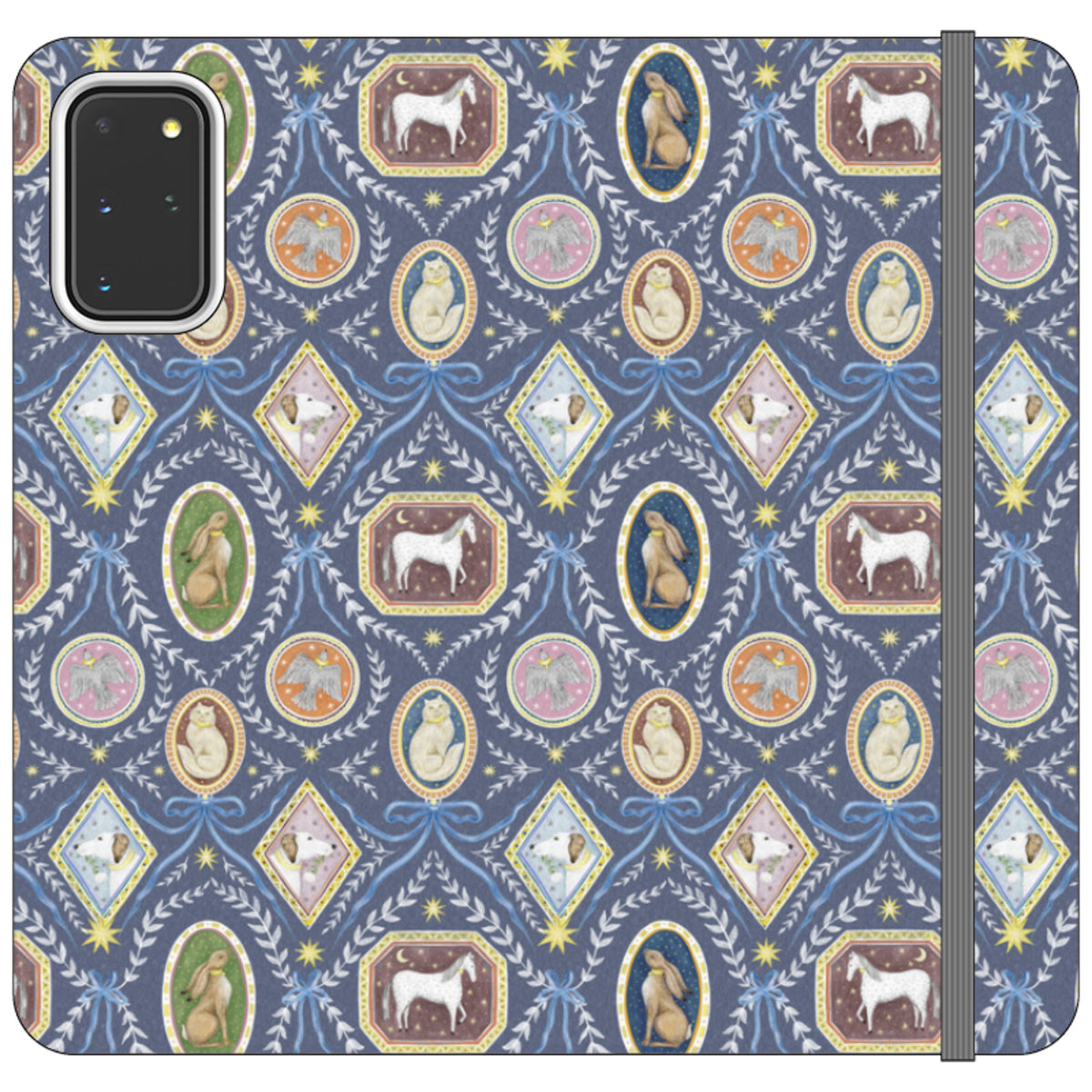 Charleston Dusk Blue Wallet Case By Catherine Rowe