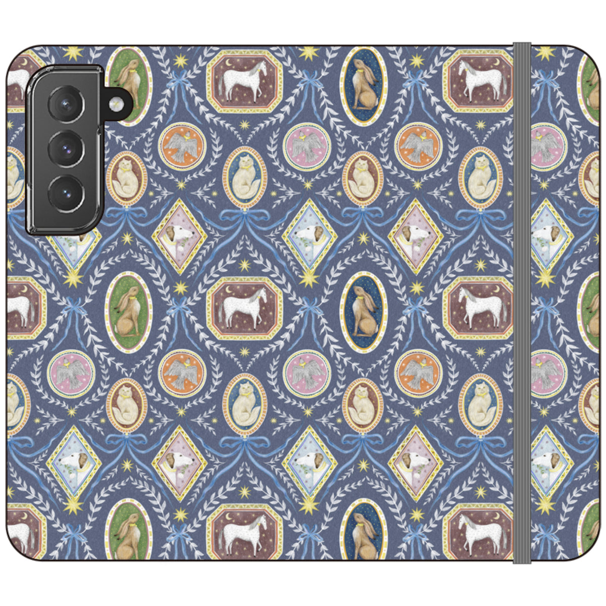 Charleston Dusk Blue Wallet Case By Catherine Rowe