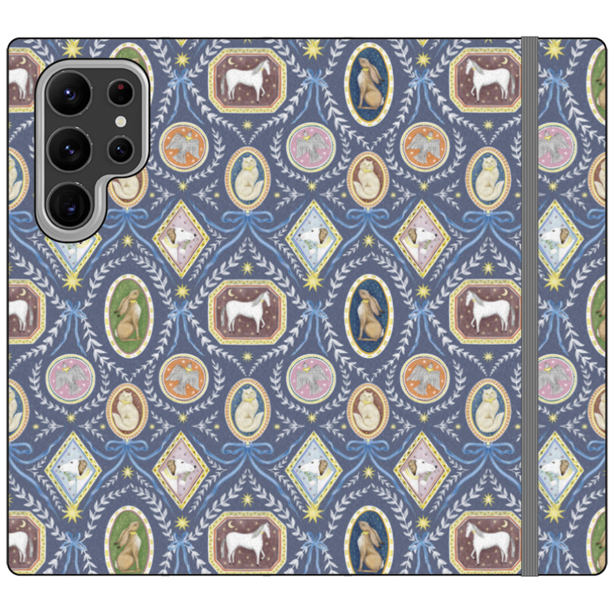 Charleston Dusk Blue Wallet Case By Catherine Rowe