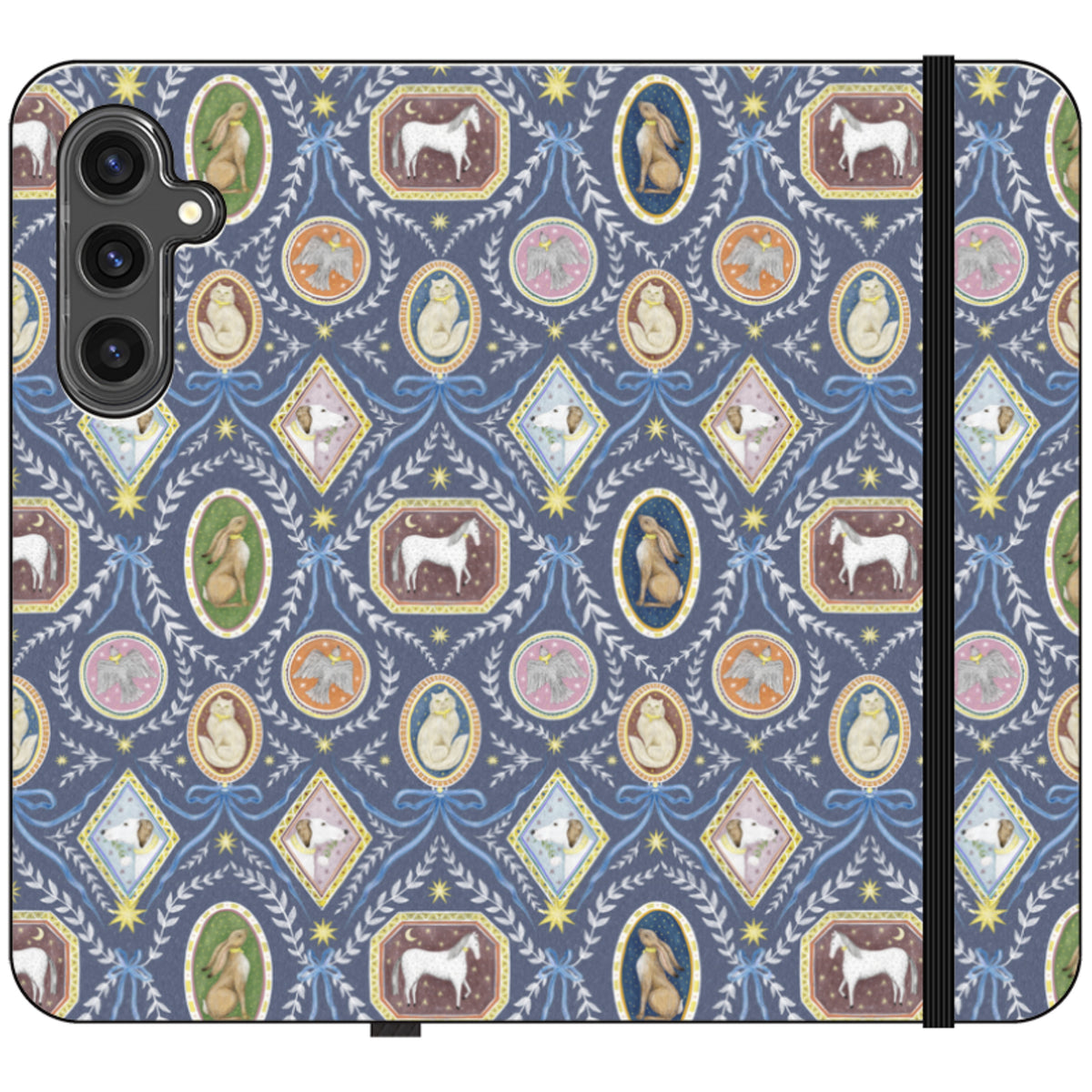 Charleston Dusk Blue Wallet Case By Catherine Rowe