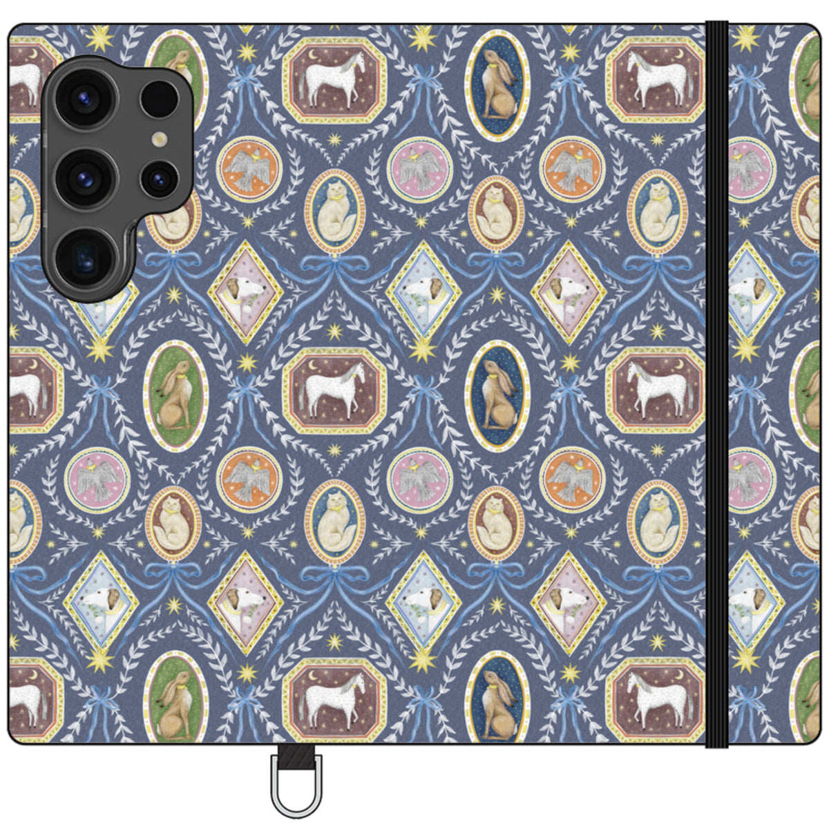 Charleston Dusk Blue Wallet Case By Catherine Rowe