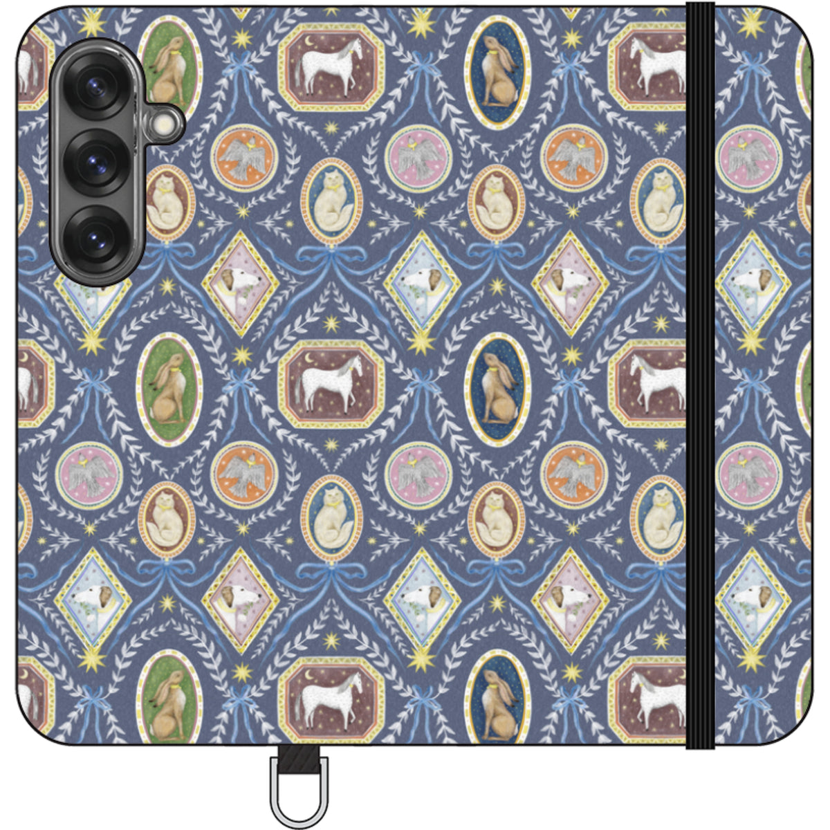 Charleston Dusk Blue Wallet Case By Catherine Rowe