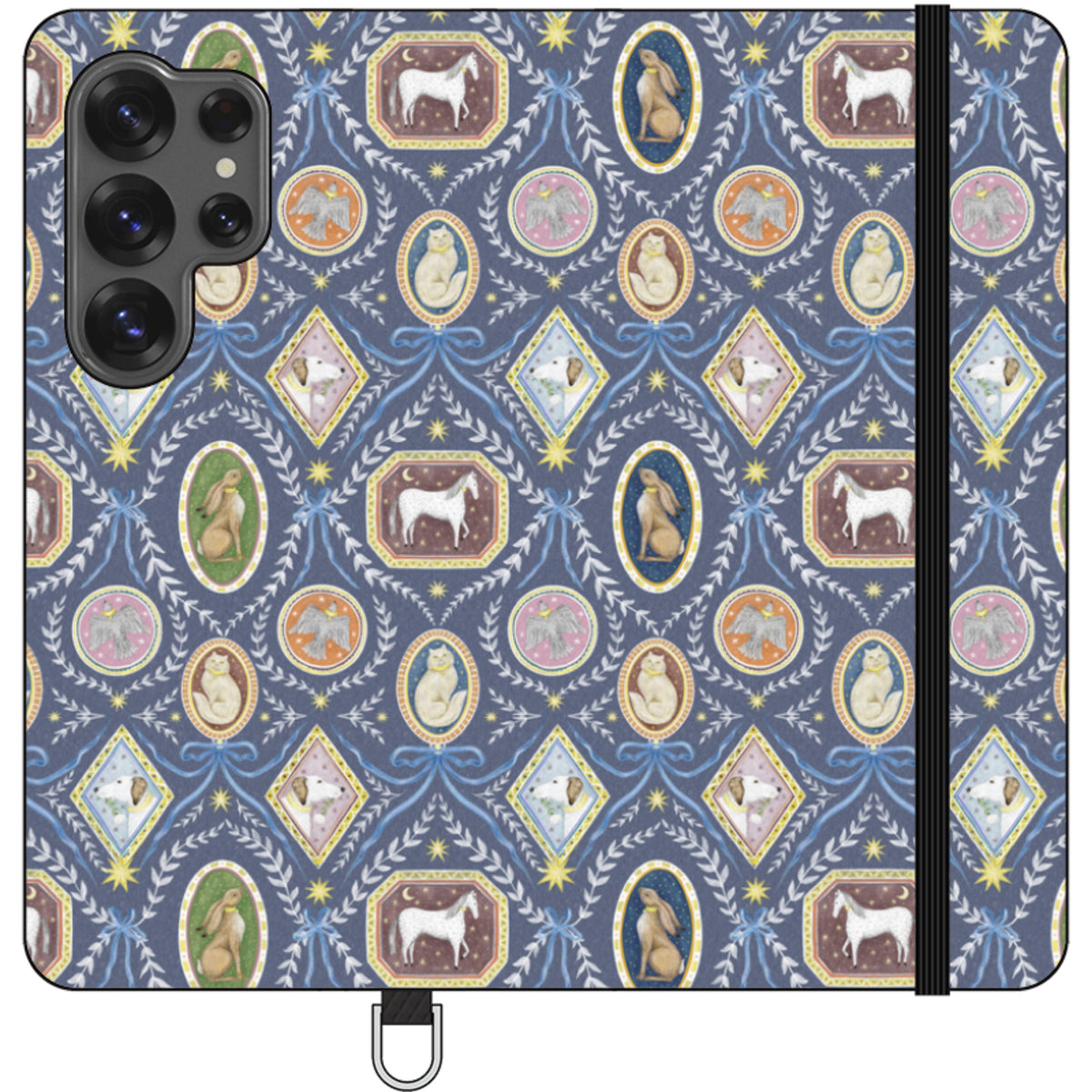 Charleston Dusk Blue Wallet Case By Catherine Rowe