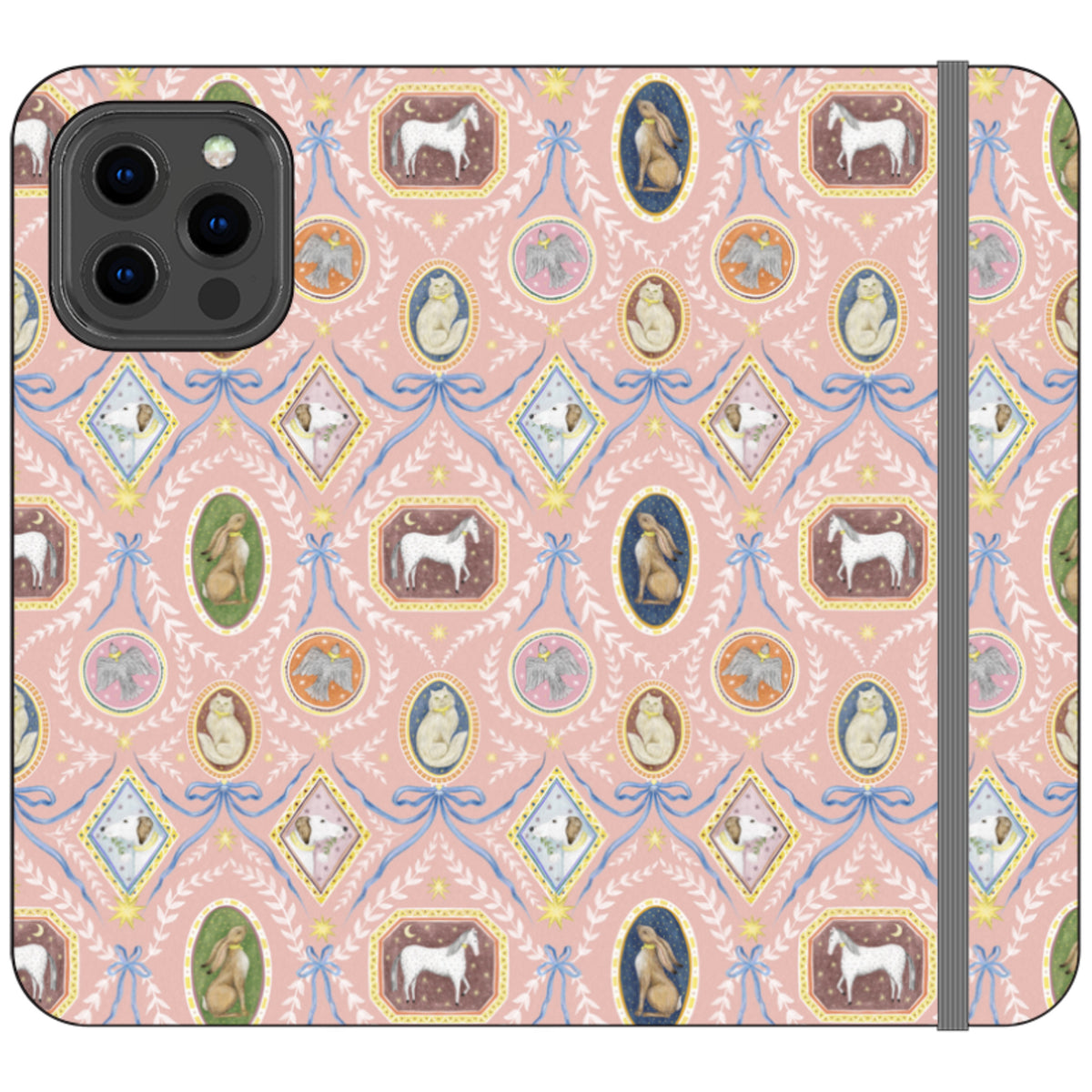 Charleston Peach Pink Wallet Case By Catherine Rowe
