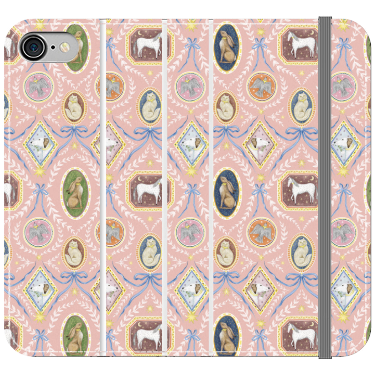 Charleston Peach Pink Wallet Case By Catherine Rowe