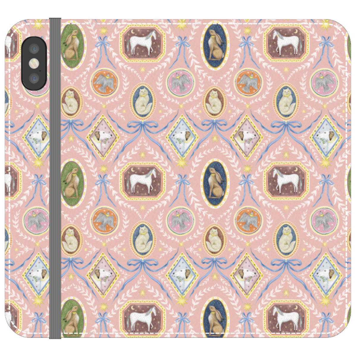 Charleston Peach Pink Wallet Case By Catherine Rowe