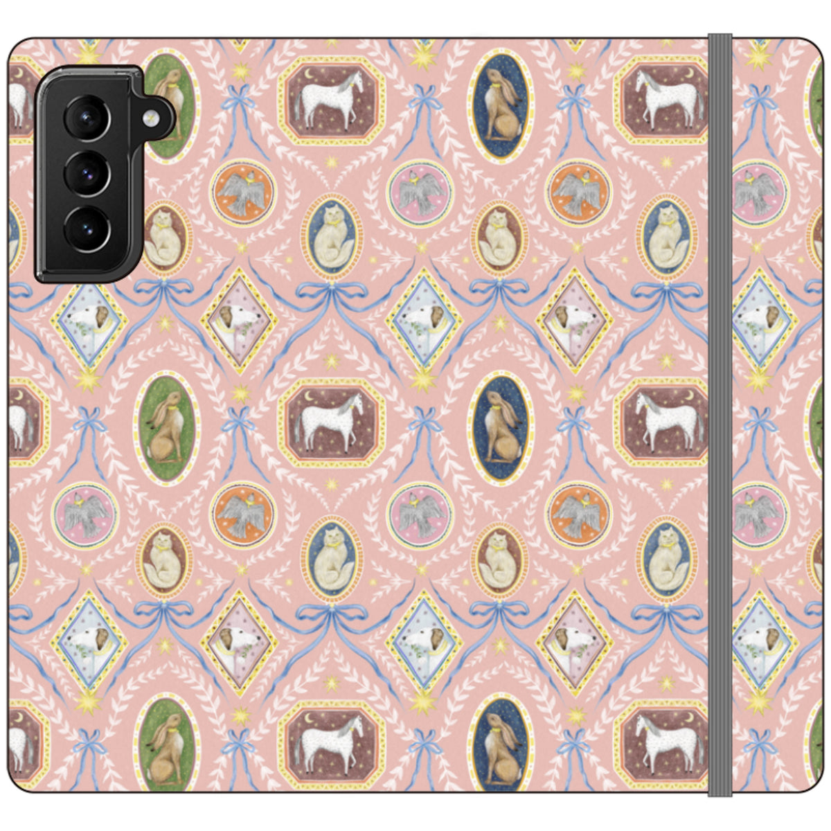 Charleston Peach Pink Wallet Case By Catherine Rowe