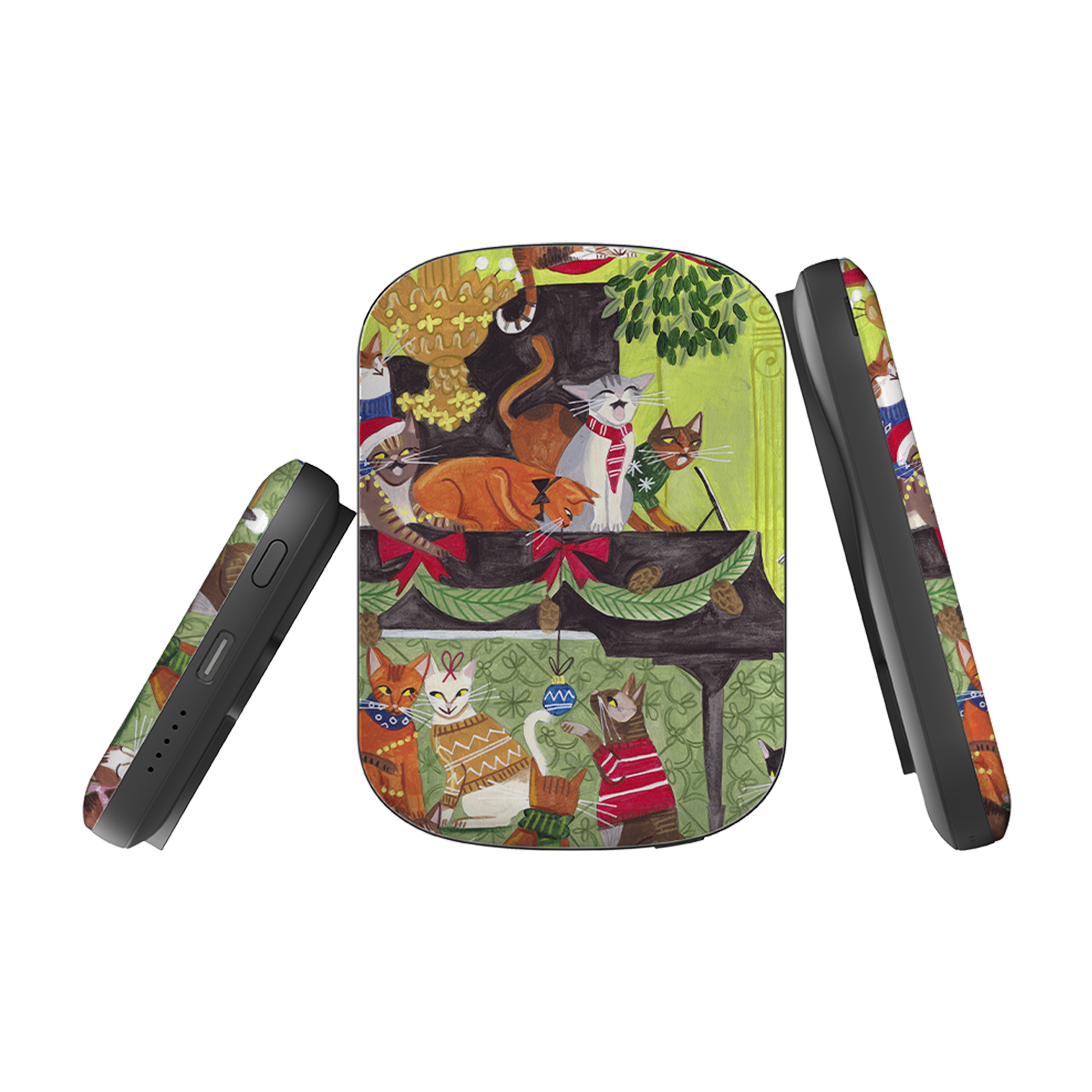 MagSafe Power Bank - Christmas Cats II By Caroline Bonne Muller