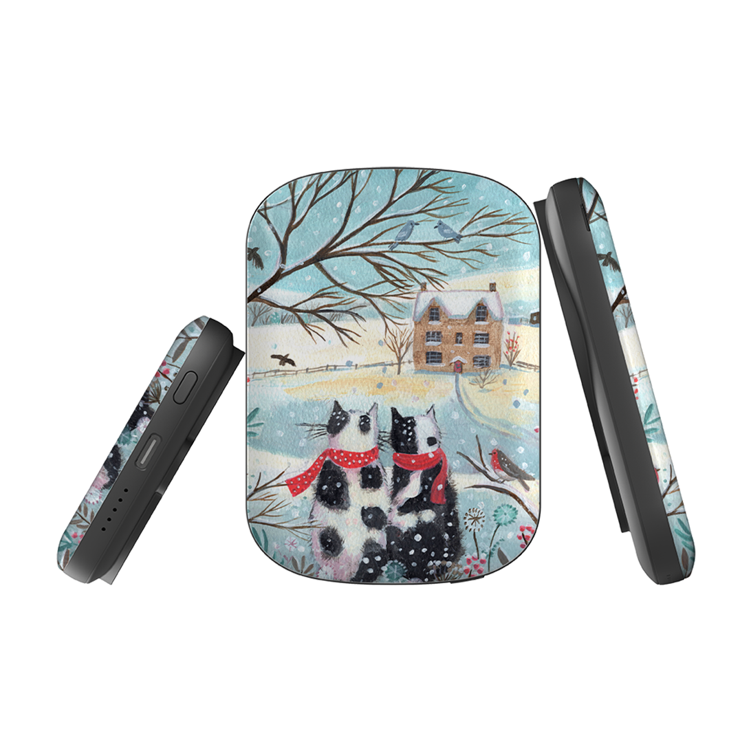MagSafe Power Bank - Christmas Cats By Mary Stubberfield
