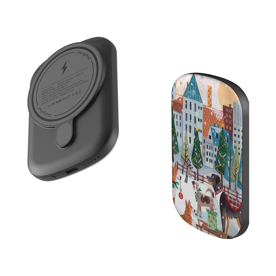 MagSafe Power Bank - Christmas Dogs By Caroline Bonne Muller