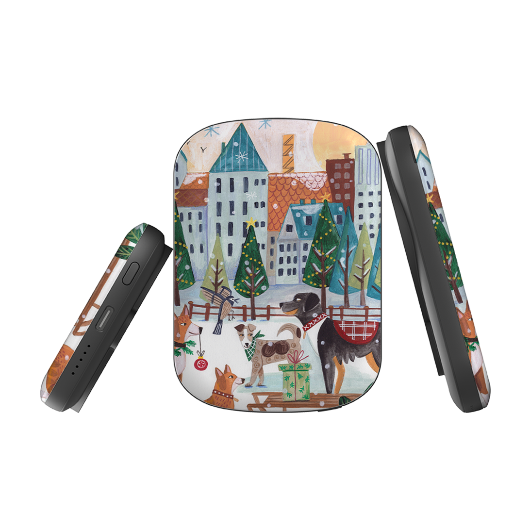 MagSafe Power Bank - Christmas Dogs By Caroline Bonne Muller